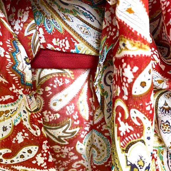 Xhilaration Red Paisley Bohemian Maxi Sleeveless Dress Size Medium - Picture 7 of 8